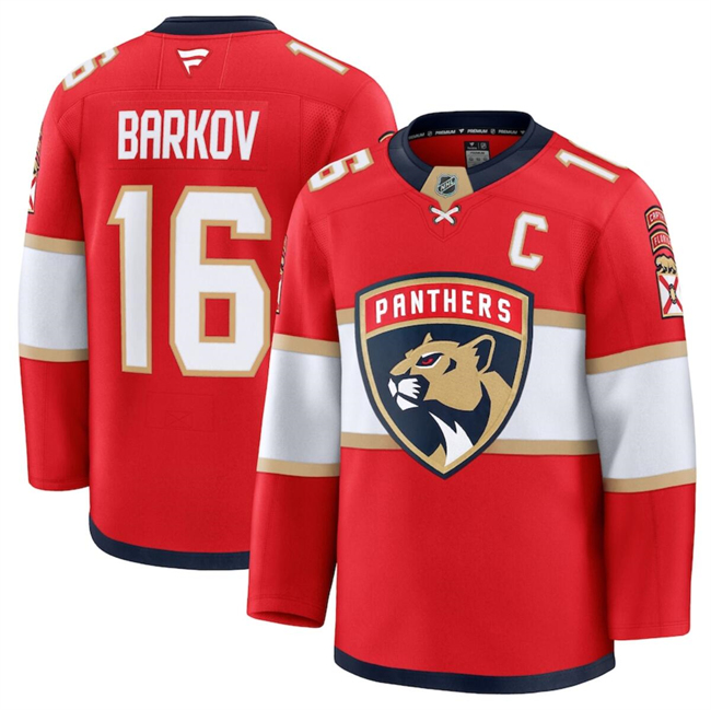 Men's Red Florida Panthers Active Player Custom 2024-25 Home Stitched Hockey Jersey